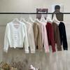 Autumn Long Sleeve Base Cardigan Jackets Women Elegant Slim Fit V-neck Knitted Women's Sweaters Coat Winter Lace Patchwork Cardigans Sweater 25854