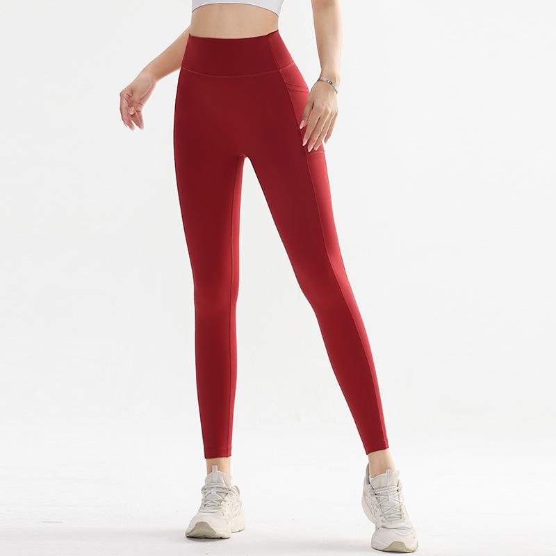 Embarrassment-free Line Yoga Trousers Women High-waisted Lift Peach Buttocks Elastic Leggings Sports Trousers Running Fitness Trousers Trousers