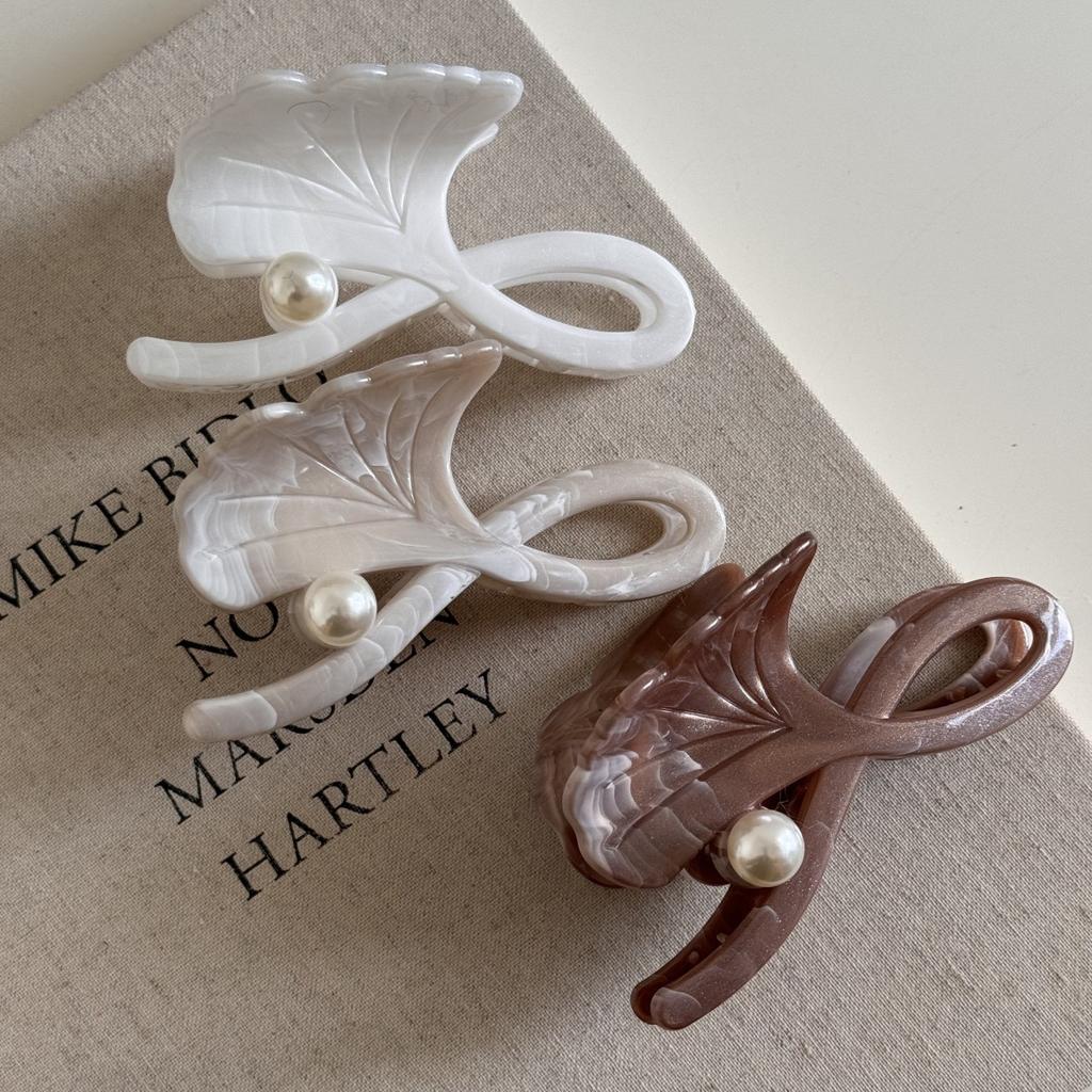 1pc Korean Version Geometric Pearl Clip, Large and Simple Hair Clip, New Gentle Hair Clip, Shark Clip, Hair Clip, Hair Grab