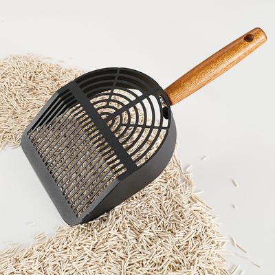 Pala para Arena de Gatos de Acero Inoxidable Duradera Mango Largo Pala para Gatitos Resistente Pala de Malla Filtro de Arena Herramientas de Limpieza para Mascotas