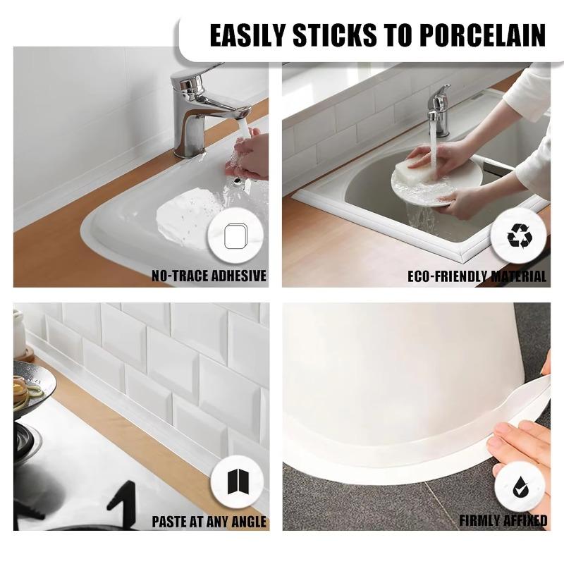 Bathroom Sealing Tape Waterproof Sealing Tape Suitable for Bathroom, Toilet, Kitchen Countertop, Bathroom, Toilet (white 38mmX3.5m)