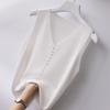 Frauen Sommer V-ausschnitt Gestrickte Weste Tank Top Ärmellose Taste Dünne Eis Seide Bodenbildung Shirt Einfarbig Inneren Tragen