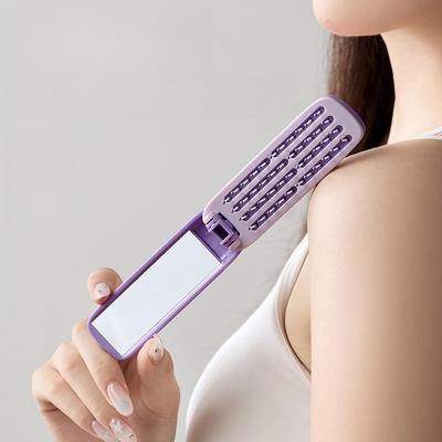1PC Folding Comb Mirror 2-in-1 New Carry-on Mini Self-cleaning Folding Comb Home Beauty and Health Products Makeup
