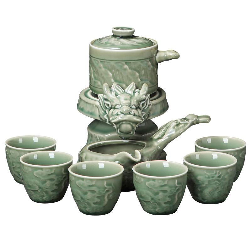 Set Automatico in Celadon dei Dodici Zodiaci per Uso Domestico, Infusore da Tè Pigro, Alta Estetica Tendenza Nazionale Affari