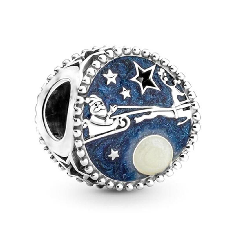Silver Plated Blue Starry Sky Pendant Alloy Set Star Earth Bead Bracelet & Necklace DIY Jewelry Accessories Series