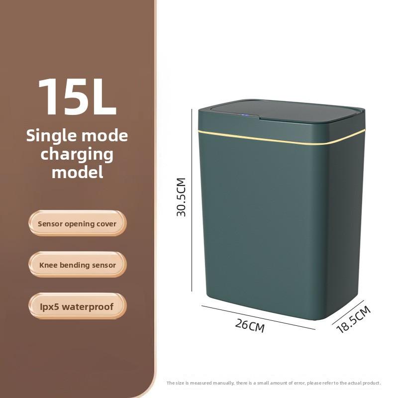 Touch-free Smart Open Lid Trash Can Automatic Packaging Smart Trash Can Bathroom Gap Garbage Storage Bucket
