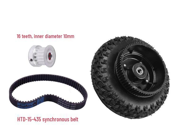 

8 Електричний скейтборд Синхронне колесо з 72-зубчастим шківом, Зубчасте колесо, Надувна шина, Алюмінієвий сплав 200X50.