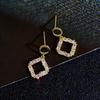 Light Luxury Cold Wind Earrings Women'S Simple Stud Earrings Temperament Zircon Face Thin Earrings