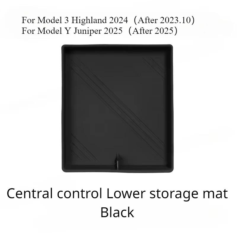 For Tesla Model Y Juniper Model 3 Highland Central Control Storage Pad Silicone Water Cup Mat Armrest Box Lower Pads Accessories