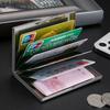 1Pc New  stainless steel card case anti-magnetic anti-theft wallet mini simple high-grade stainless steel card case card holder