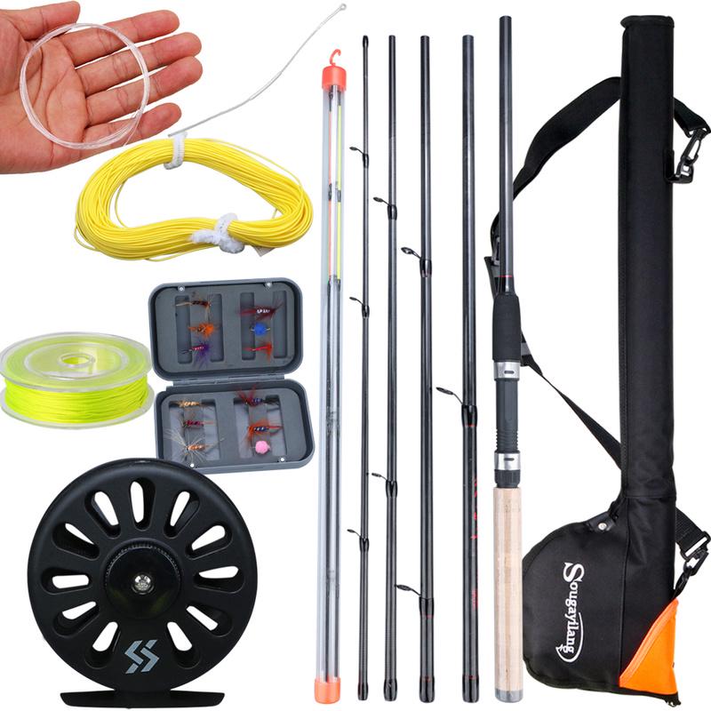 Vliegvissen Hengel en Reel Vislijn Visvoer Vliegvissen Hengel Tas Set Feeder Vissen 