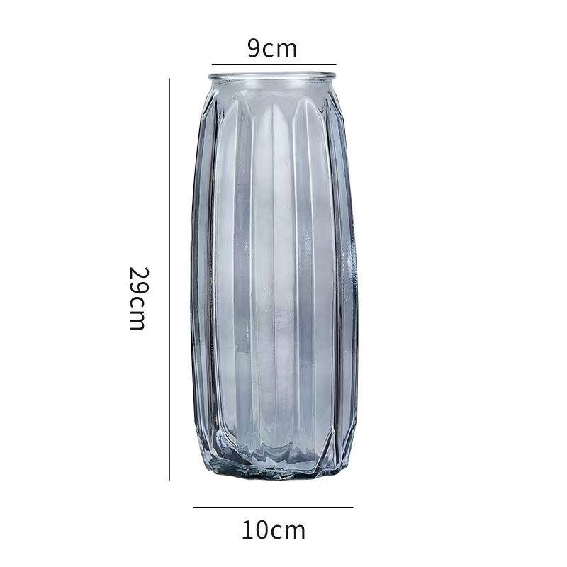 Lucky Bamboo Glass Vase for Flower Arrangements - Transparent Nordic Style, Ideal for Living Room Décor, Extra Large Size