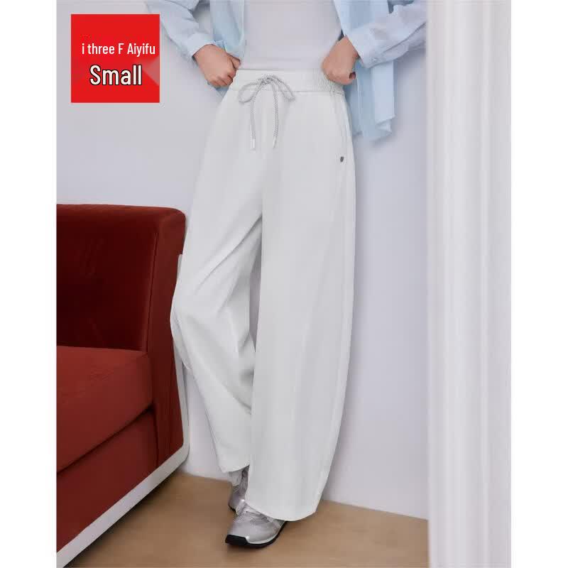 IEF 2026 Summer Petite Korean Style Wide-Leg Pants XS белый