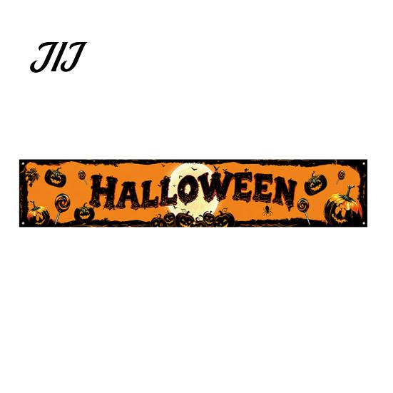Halloween Gårddekorationer Hegnsbanner, 118 x 20 Tommer Stort Gårdskilt Banner Flag, Skræmmende Vejrbestandige Festbanner Baggrund Ophæng