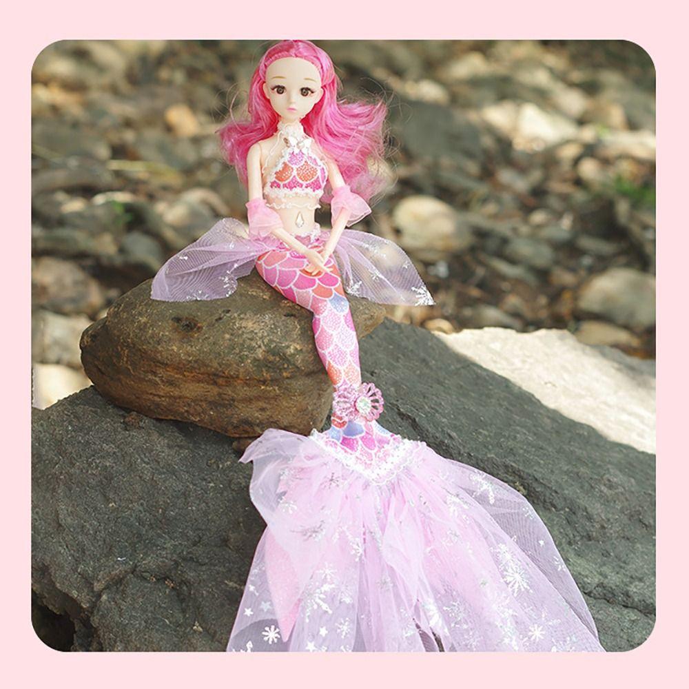 11 Movable Joints Mermaid Doll 17.7in Girl Children Toys Princess Doll (with Lights and Music)