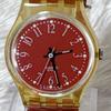 Used SWATCH Swatch 1991 Ladies Watch with Case Battery Replaced Working Item Red Vintage Y2K Quartz