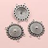 10pcs Antique Silver Plated Boho Vintage Flower Connector Charms Pendant DIY Jewelry Making Accessories Findings 