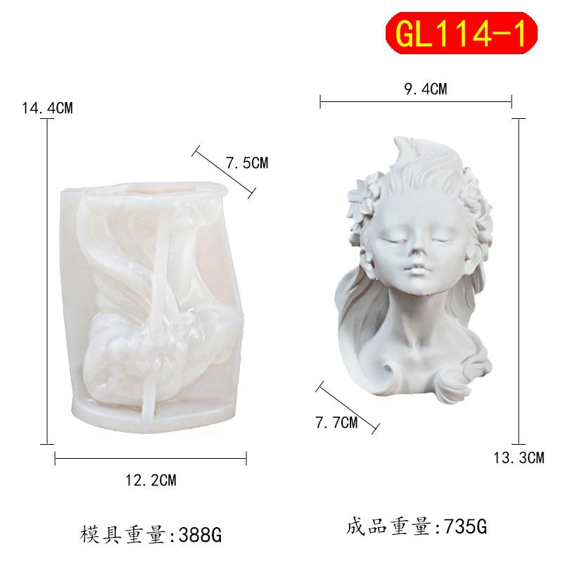 15cm Big Beautiful Goddess Lady Gypsum silicone mold Angel Girl Women Bust Statue Candle Silicone Mold Female Figures Resin mold