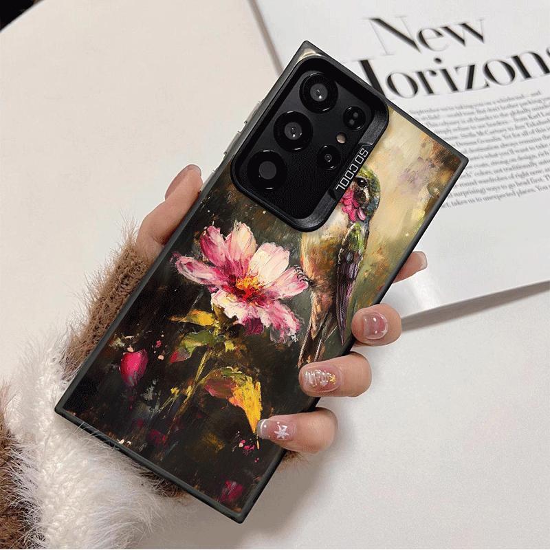 Bird Oil Painting Style Shockproof Phone Case for Samsung Galaxy S26 Edge S25 Ultra S24 FE S23 Plus S21 Cover Anti Fall Fundas