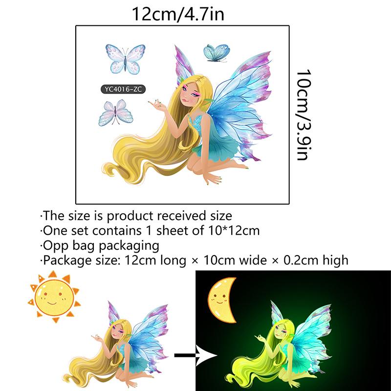 Mermaid Fairy Glow-In-The-Dark Switch Stickers Bedroom Living Room Room Switch Decorative Wall Stickers