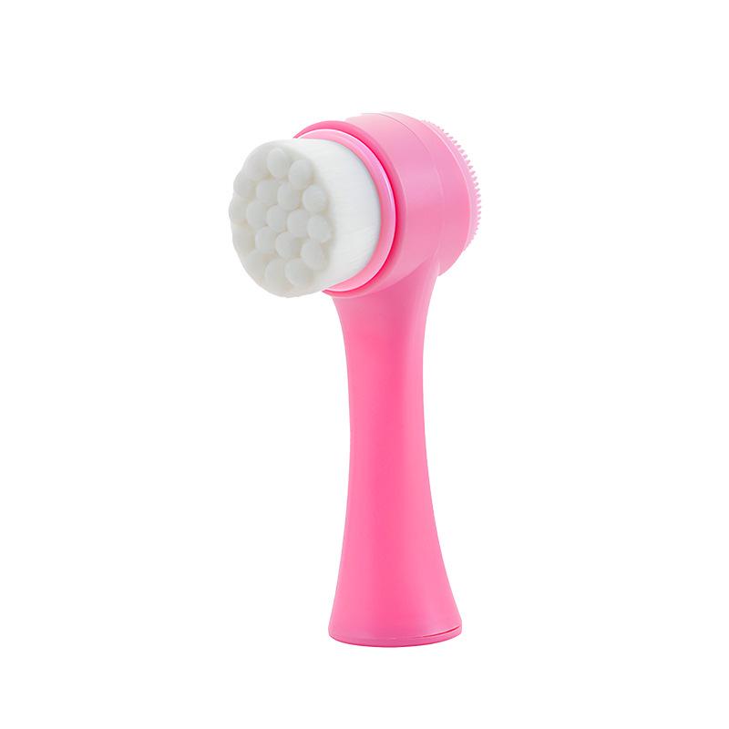 Dual-Sided Silicone Facial Cleansing Brush - Soft Blackhead & Pore Massager