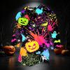 Men's Casual 3/4 Sleeve Round Neck T-Shirt with Halloween Print