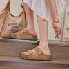 Fashion Slippers Women's Outer Wear Summer New Velcro One-word Casual Roman Women's Platform Shoes 55020-6