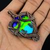 Multi Color Druzy Pendant, 999 Copper Wire Wrapped Gemstone Jewelry, Handmade Pendant, For Mother Day