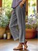 2026 Women's Loose Cotton Linen Elastic Waist Casual Pants with Pockets