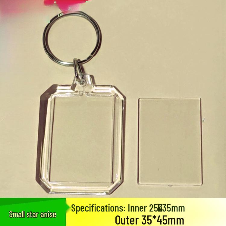 Transparent Photo Keychain Frame - Blank Keyring for Portrait Stickers