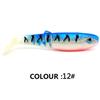 5PCS 8cm/6g T-tail Bait Worm Minnow Bass Lure Fishing Tackle Wobblers Lure  Jig Head