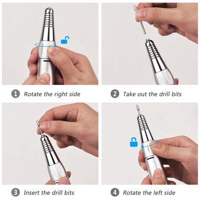 Rechargeable Nail Drill Machine Electric Nail Drills 35000RPM High Speed LED Display Screen with