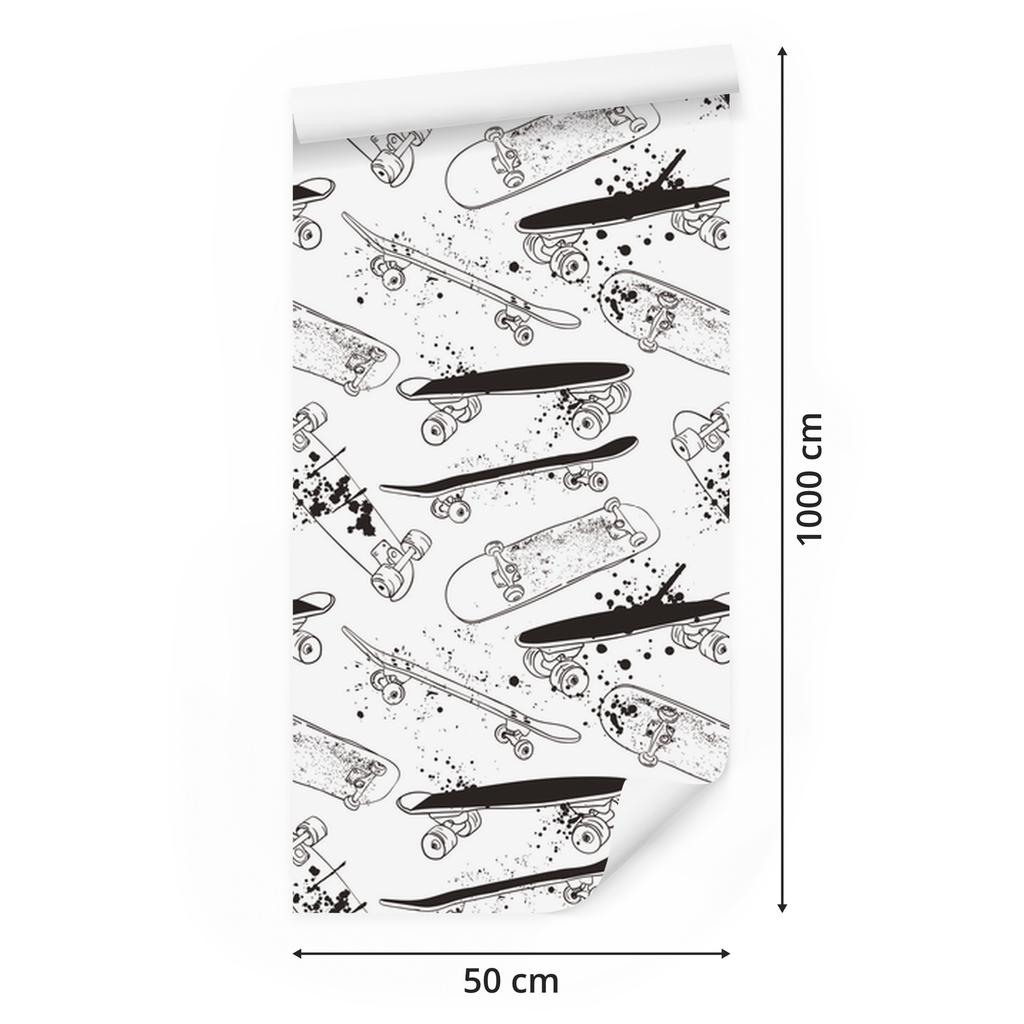 Skateboard graffiti wallpaper for living room and bedroom 50x1000