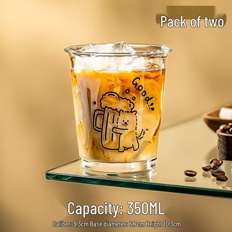 Cute Puppy Glass Cup with Tea Infuser