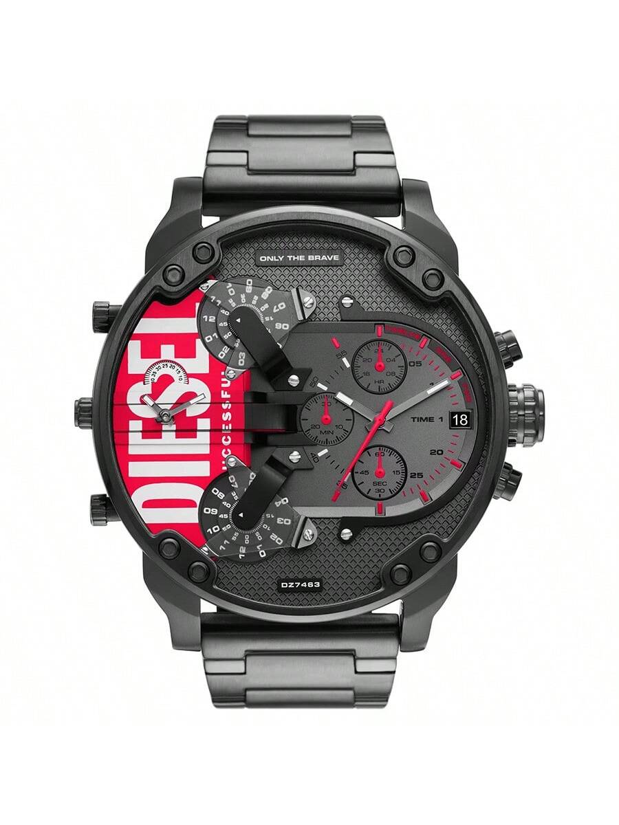 

Мужские часы-хронограф Diesel Oversized 57 мм – Многосекционный стальной циферблат, эффектные часы для вечернего выхода, уличного стиля и громкого заявления – DZ7463 серый