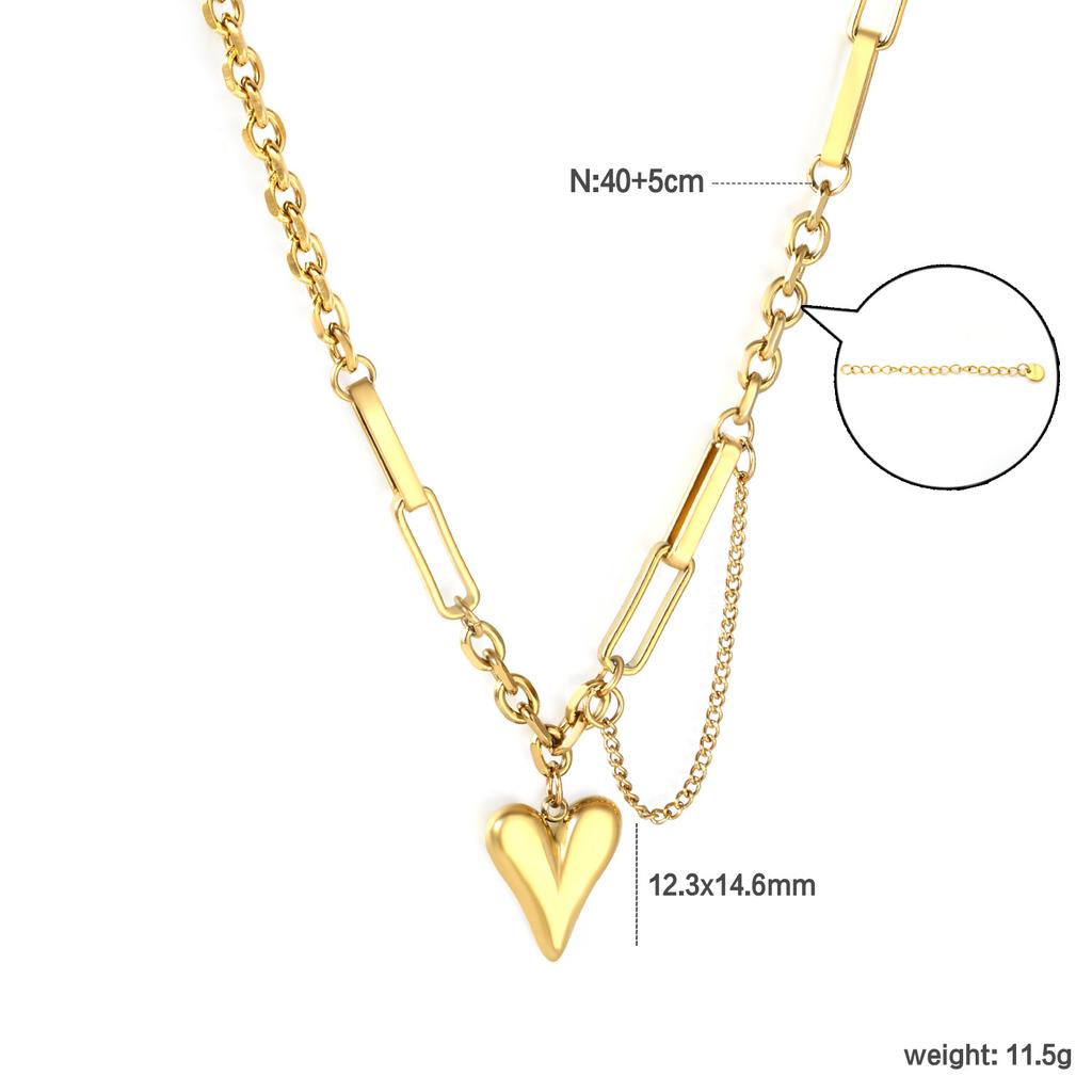 Dainty Gold Necklace With Heart Pendant Minimalist Fashion Jewelry For Women Delicate Layering Chain