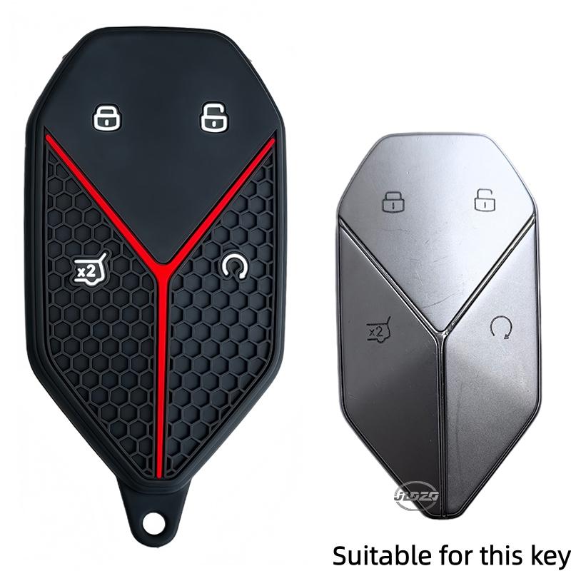 Keychain For Byd Equation Leopard 8 Leopard 5 Smart Remote Car Key Case Silicone Cover Fob Keyring Accessories