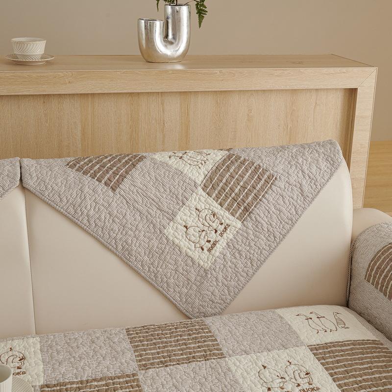 Four Seasons Cotton Non-Slip Sofa Cushion Pure Cotton Fresh Cartoon  Seat Cushion Universal Leather Sofa Towel Cover Cover Cloth