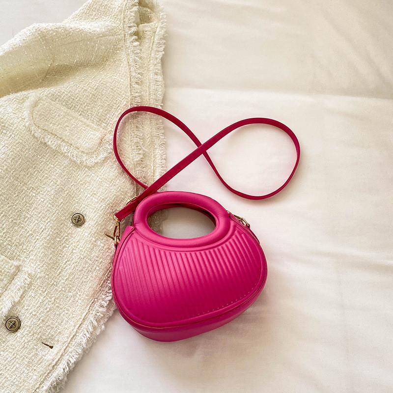 Stylish Summer 2023 Pu Womens Handbag Trendy Round Purse With Zipper Closure
