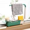 Telescopic Over Sink Organizer Rack Adjustable Kitchen Storage Tray for Soap Sponge Towel with Ventilated Design Drain Rack
