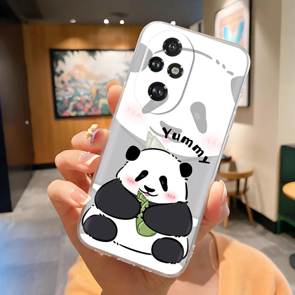 For Honor 200 Pro Phone Case Cute Panda Soft Silicone Shell For Honor 200 Lite honor200 Case Fashion Clear TPU Back Cover Coque