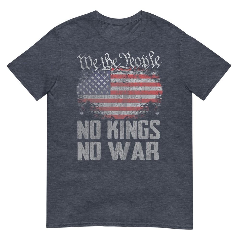 No Kings In America Us Flag Vintage No War Tshirt