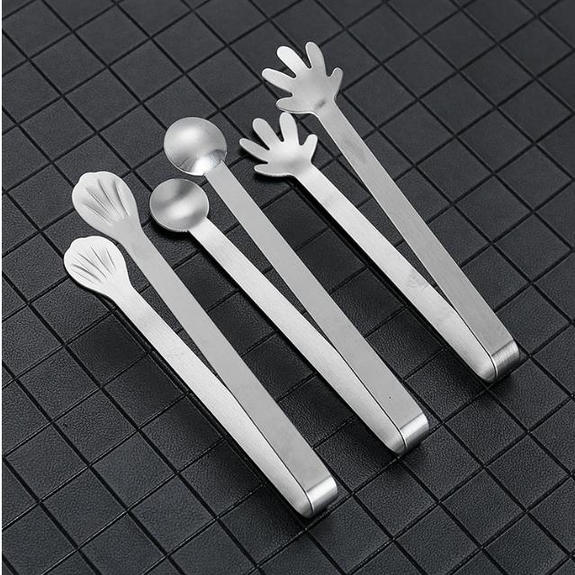 Stainless Steel Ice Clip with Thickened Design, Cute Snacks, Ice Cubes, and Food Clips