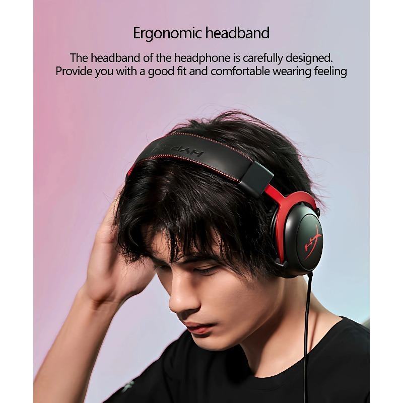 HyperX Cloud II Gaming Headset Hi-Fi 7.1 Surround Sound/Detachable Mic/USB Sound Card for PC PS Cloud 2 Wired Gaming Headphone