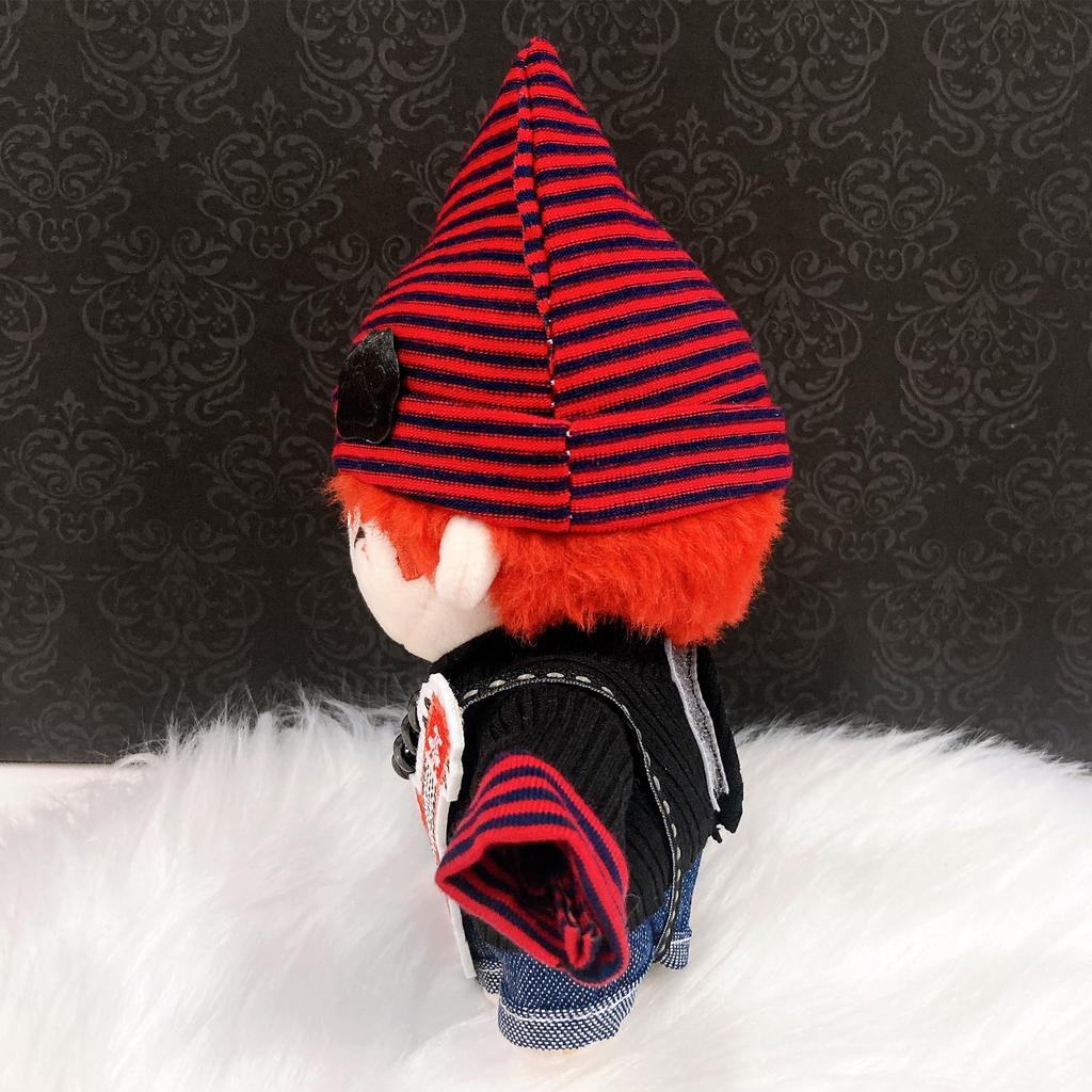 Cat Ear Knit Hat, Shirt, Pants, and Guitar Set for 10cm Doll, Red, Plush Toy, Kigurumi, Accessories, Otaku, Doll, Mascot, K-Pop Doll, Costume [Used]