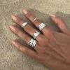 Creative Open Ring Set for Women Wedding Jewelry Trendy Elegant Gold Color Punk Vintage Geometric Adjustable Finger Rings