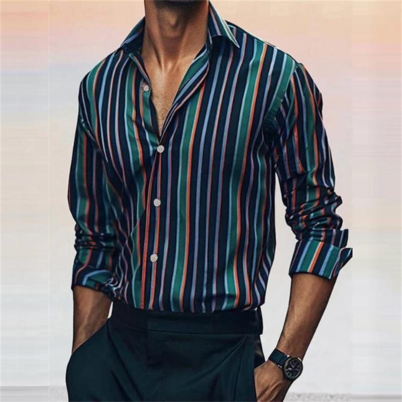 Men's Casual Striped Plaid Lines Are Soft and Comfortable Spring and Summer Button Fashion Design