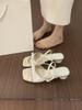 Small fresh open-toed square-headed floral sandals women's small thick-heeled shoes