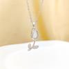 Korean Cat's Eye Tulip Necklace – Elegant, Personalized Clavicle Pendant