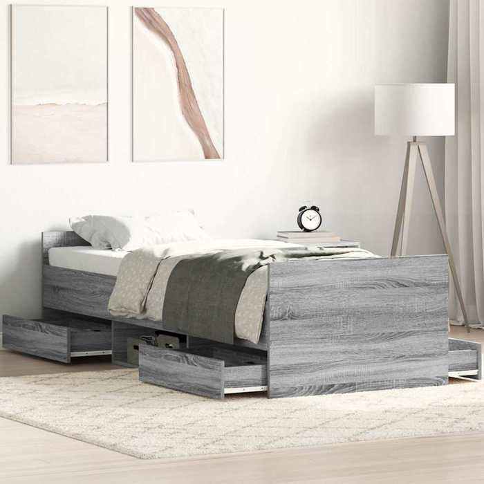 VidaXL Cadre de lit tête de lit et pied de lit gris sonoma 75x190 cm 3203822